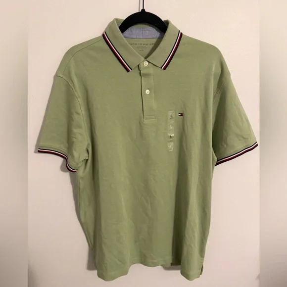 Tommy Hilfiger Men's Light Green Polo Shirt - Picture 1 of 6